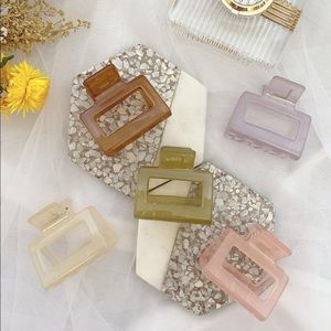 Jelly geometric hair clips